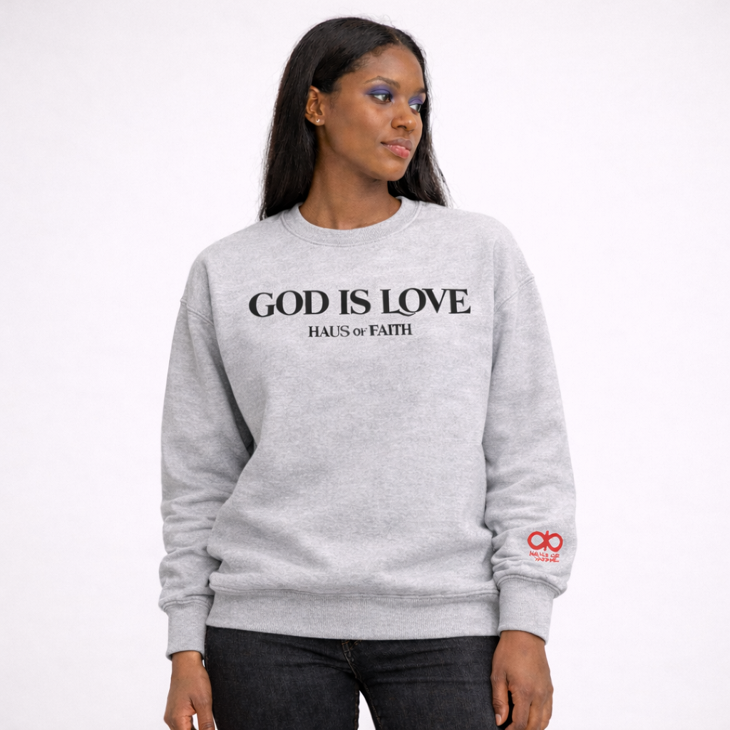 GOD IS LOVE Crewneck Sweatshirt- Black