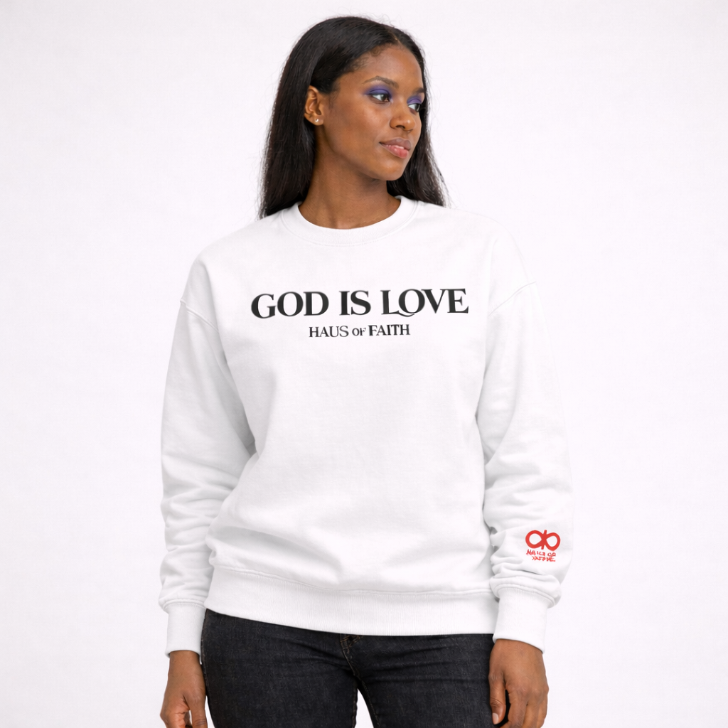 GOD IS LOVE Crewneck Sweatshirt- Black