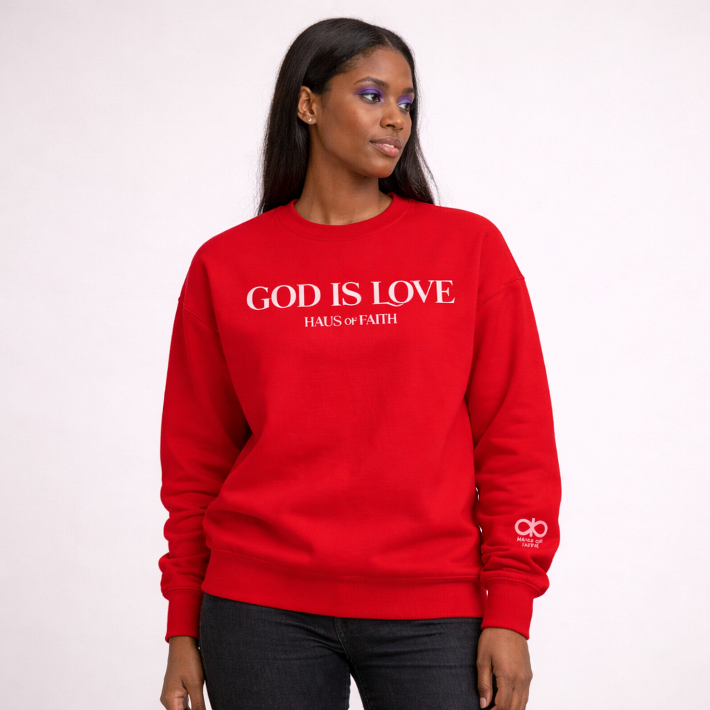 GOD IS LOVE Crewneck Sweatshirt- Black
